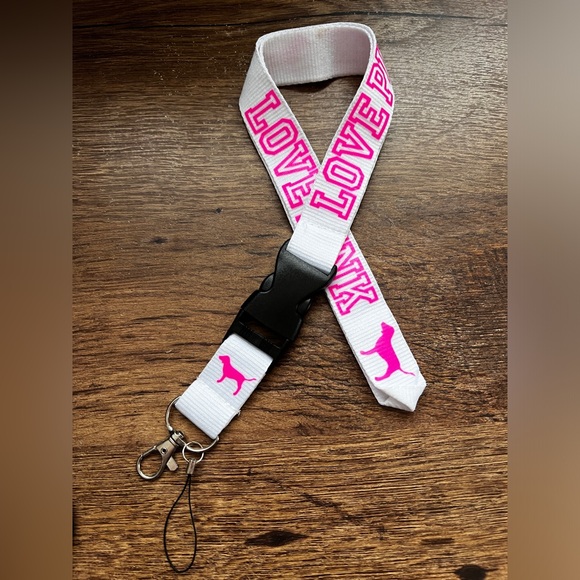 LOVE PINK Victoria Secret Detachable landyard white and pink - Picture 2 of 7